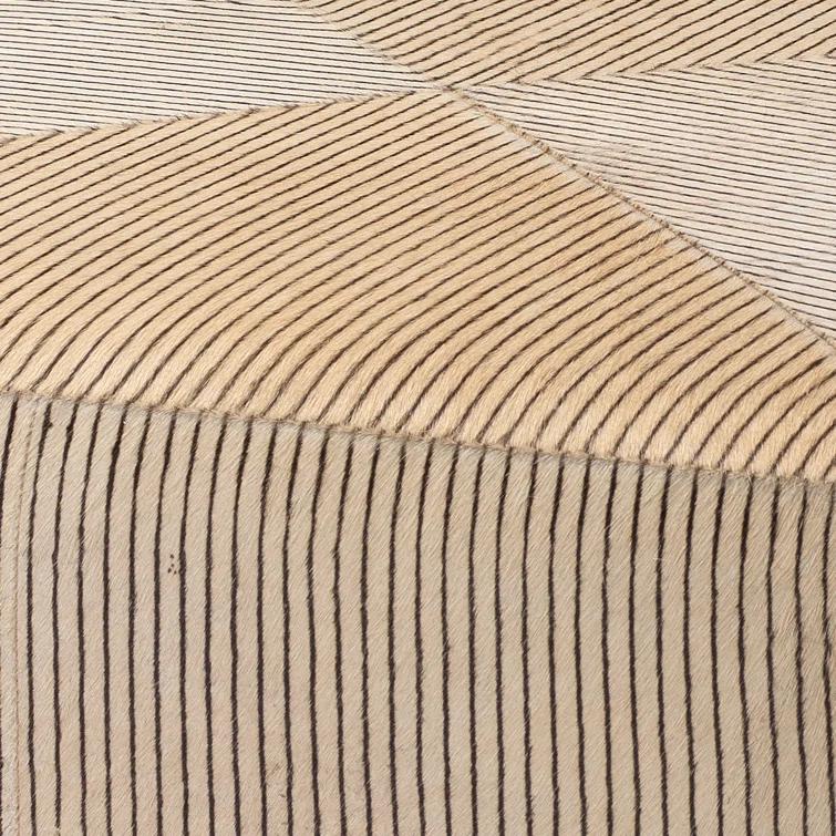 Jamie Young Company Pinstriped Leather Ottoman