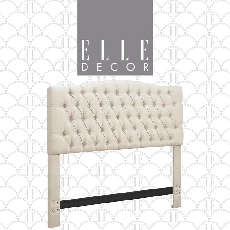 Elle Decor Elle Decor Celeste Tufted Upholstered Padded Headboard with Contemporary Button Tufting