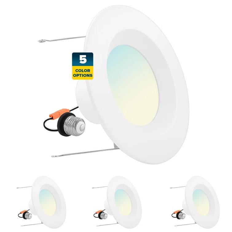 Sunperian SP34205-4PC 6'' Selectable Color Temperature Dimmable Air-Tight IC Rated LED Retrofit Recessed Lighting Kit (Set of 4)