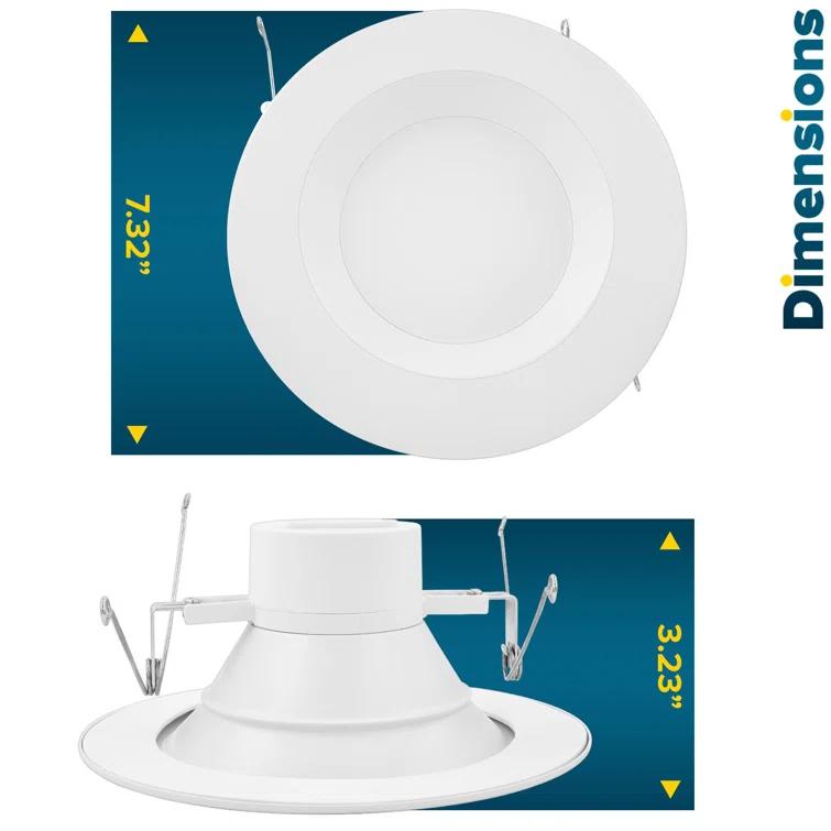 Sunperian SP34205-4PC 6'' Selectable Color Temperature Dimmable Air-Tight IC Rated LED Retrofit Recessed Lighting Kit (Set of 4)