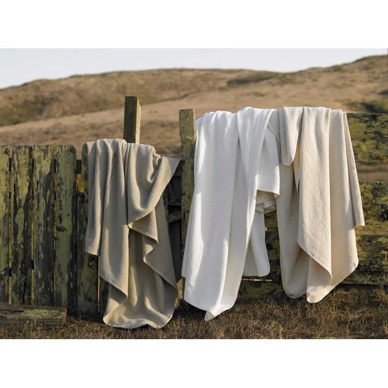 Coyuchi Honeycomb Hand Woven Throw Blanket