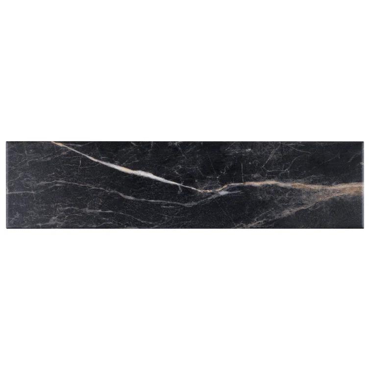 Pulpis 3" x 13" Beveled Porcelain Marble Look Subway Wall & Floor Tile
