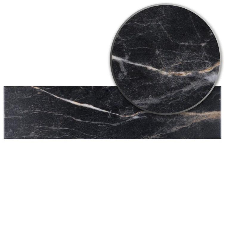 Pulpis 3" x 13" Beveled Porcelain Marble Look Subway Wall & Floor Tile