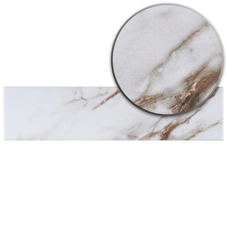 Elegance Gold Subway 3.15 in. x 12.99 in. Matte Porcelain Marble look Floor and Wall Tile (9.04 sq. ft./Case)
