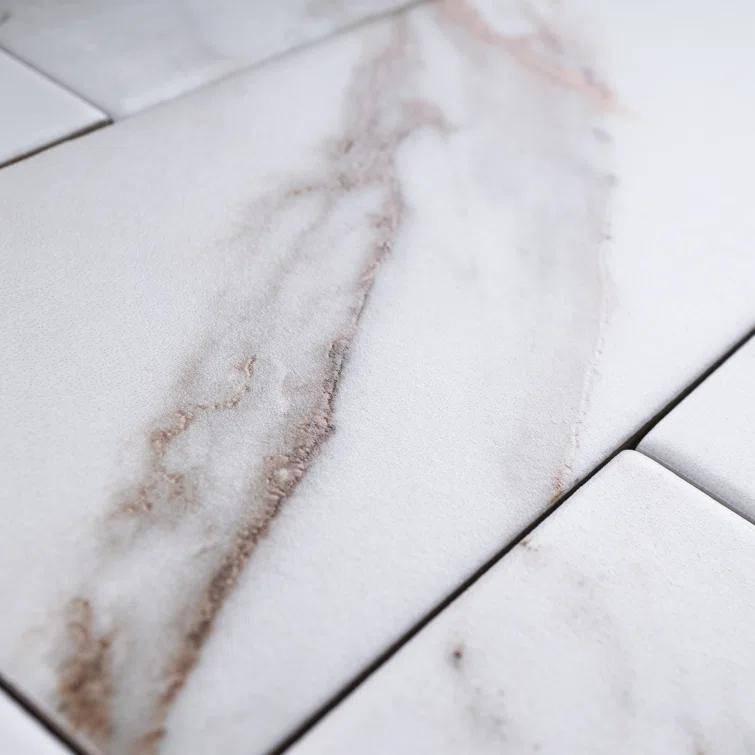 Elegance Gold Subway 3.15 in. x 12.99 in. Matte Porcelain Marble look Floor and Wall Tile (9.04 sq. ft./Case)