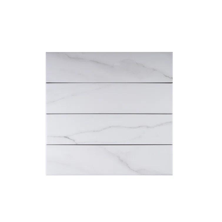 Pulpis 3" x 13" Beveled Porcelain Marble Look Subway Wall & Floor Tile