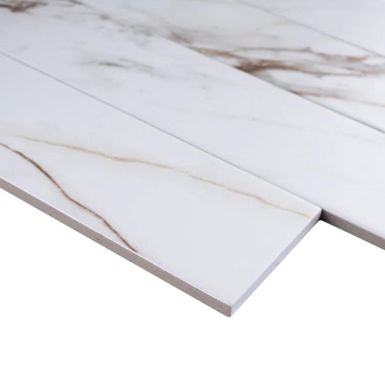 Elegance Gold Subway 3.15 in. x 12.99 in. Matte Porcelain Marble look Floor and Wall Tile (9.04 sq. ft./Case)