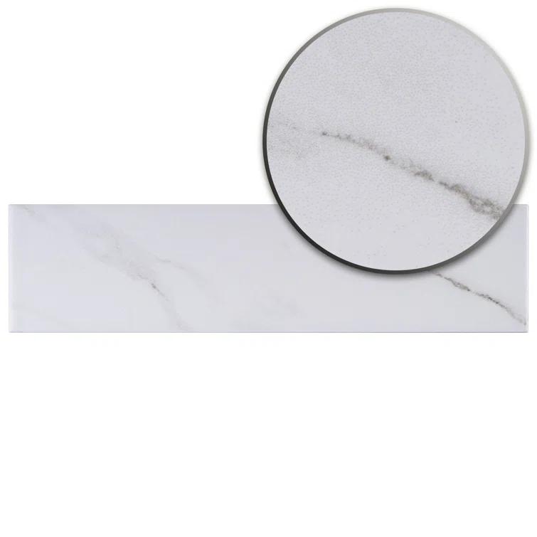 Pulpis 3" x 13" Beveled Porcelain Marble Look Subway Wall & Floor Tile
