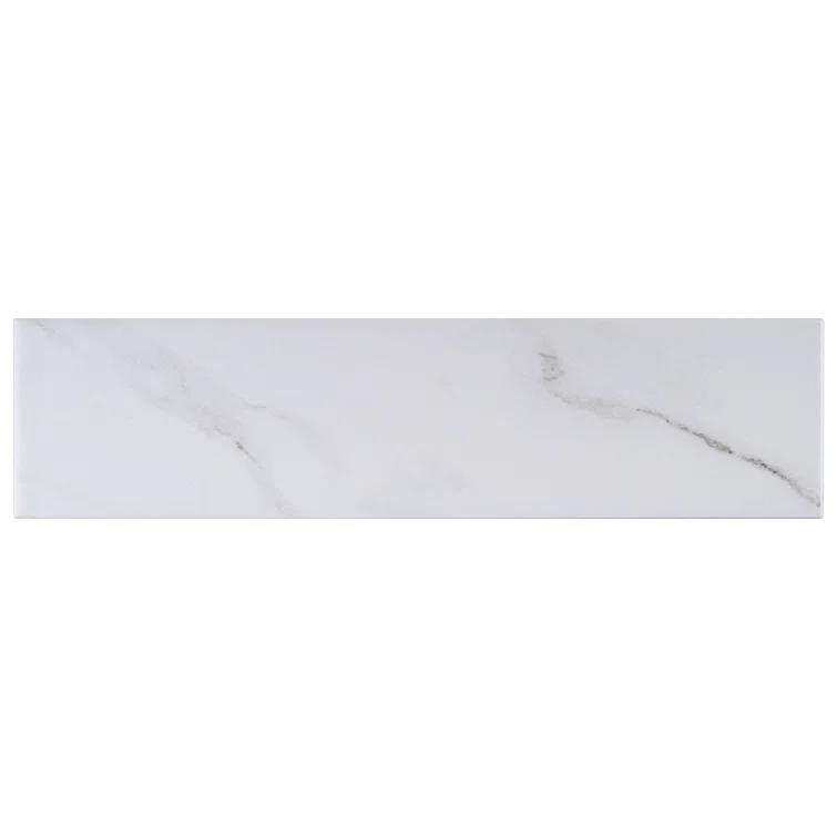 Pulpis 3" x 13" Beveled Porcelain Marble Look Subway Wall & Floor Tile
