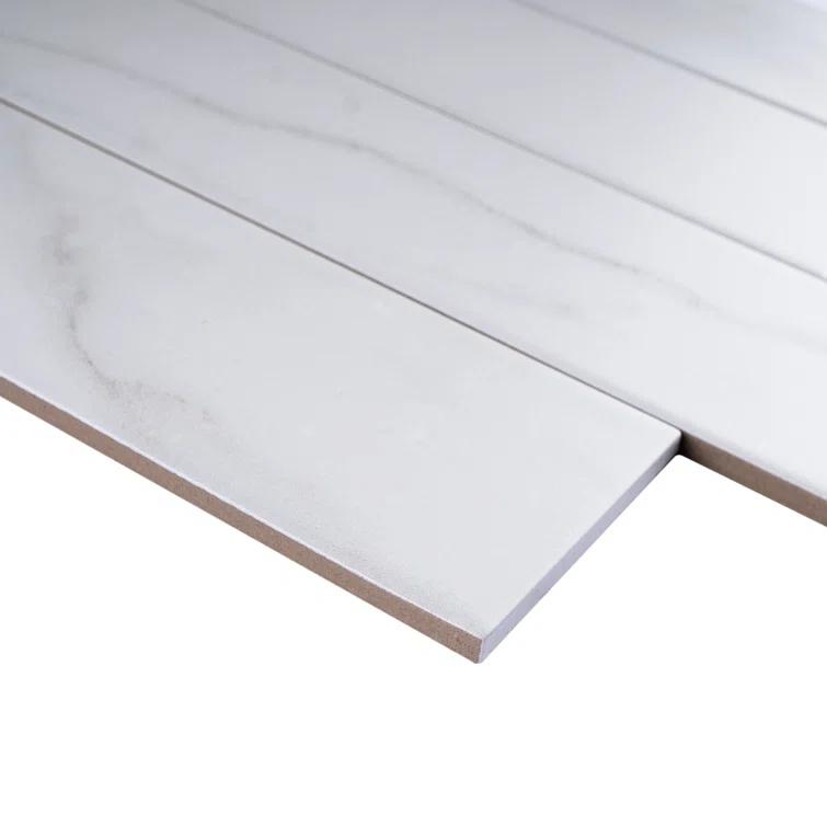 Pulpis 3" x 13" Beveled Porcelain Marble Look Subway Wall & Floor Tile
