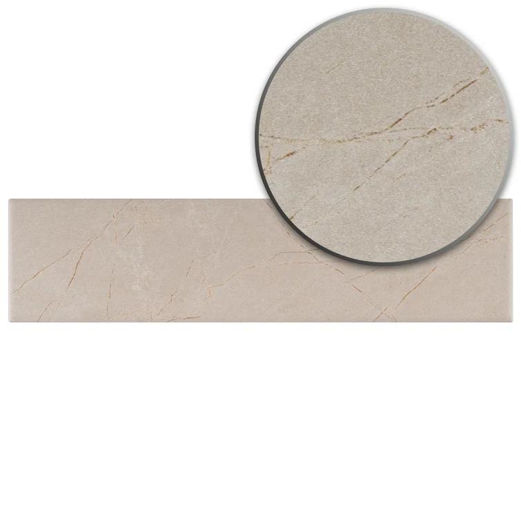 Pulpis 3" x 13" Beveled Porcelain Marble Look Subway Wall & Floor Tile