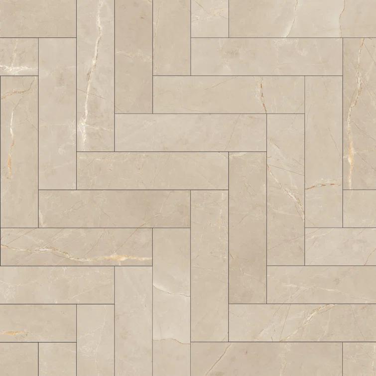 Pulpis 3" x 13" Beveled Porcelain Marble Look Subway Wall & Floor Tile