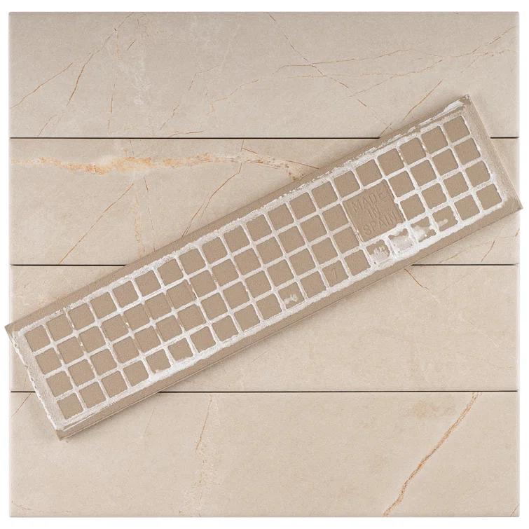 Pulpis 3" x 13" Beveled Porcelain Marble Look Subway Wall & Floor Tile