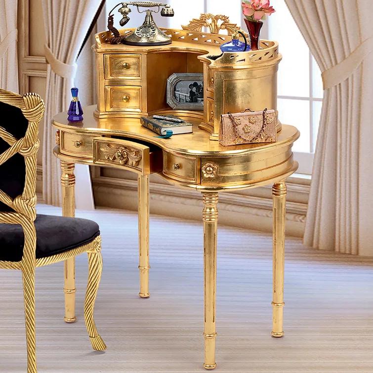 Design Toscano Lady Constance Curved Solid Wood Writing Desk