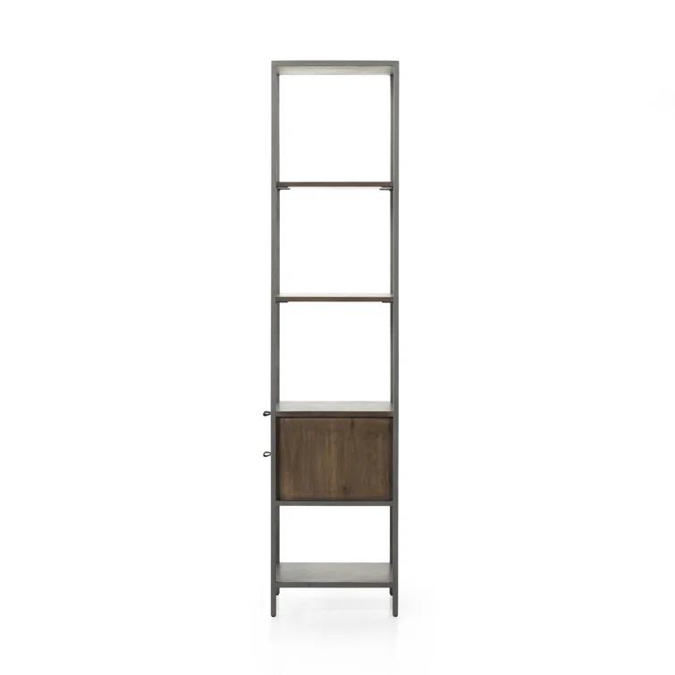 Auburn Poplar and Raw Iron 2-Drawer Bookcase
