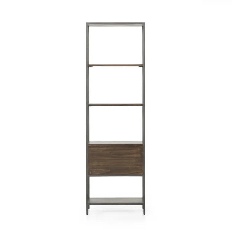 Auburn Poplar and Raw Iron 2-Drawer Bookcase