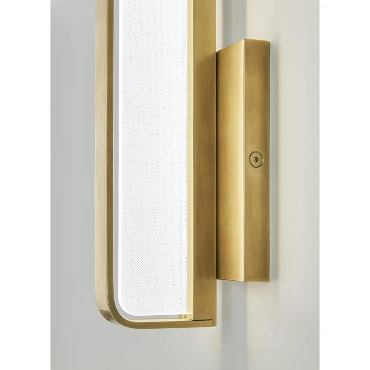 Banda 13" Natural Brass Dimmable LED Bath/Wall Sconce