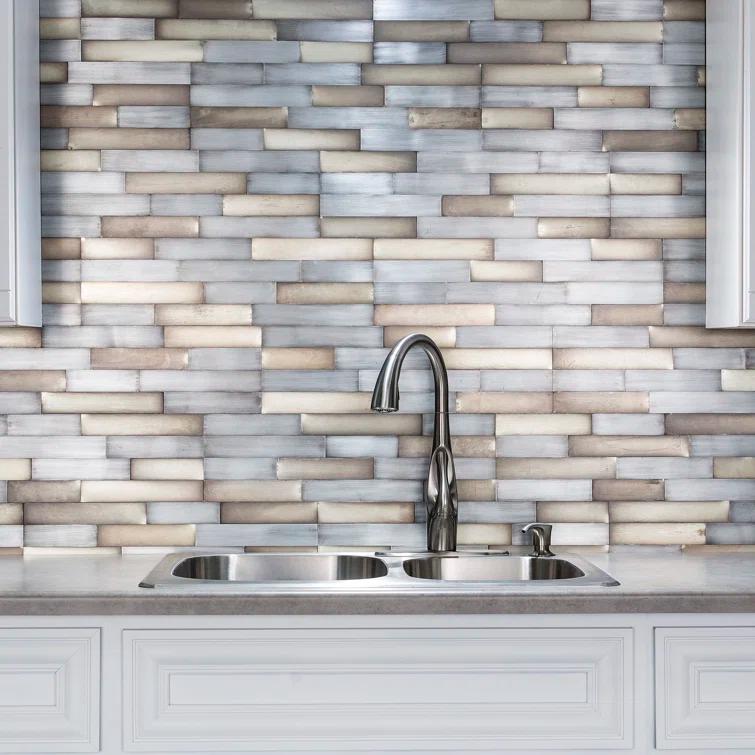 Metal Peel and Stick Mosaic Tile