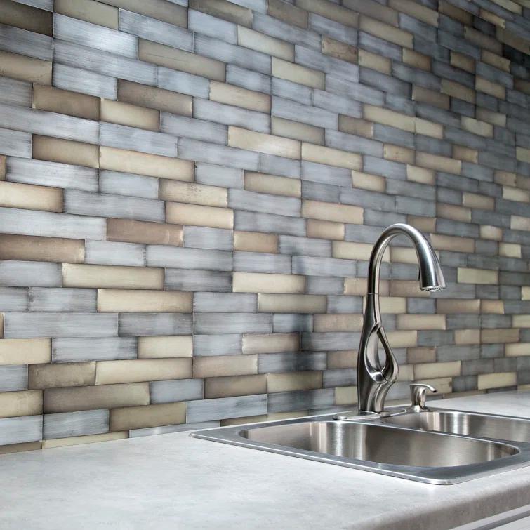 Metal Peel and Stick Mosaic Tile