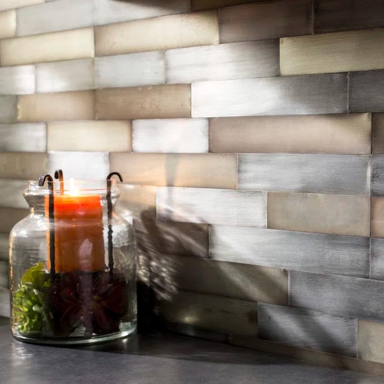 Metal Peel and Stick Mosaic Tile