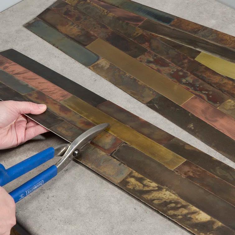Metal Peel and Stick Mosaic Tile