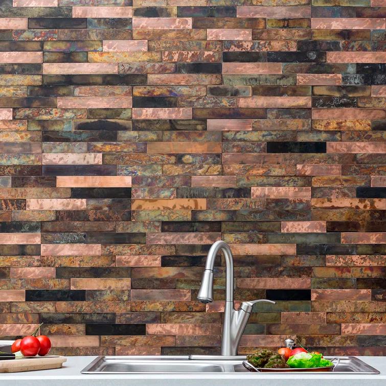 Metal Peel and Stick Mosaic Tile