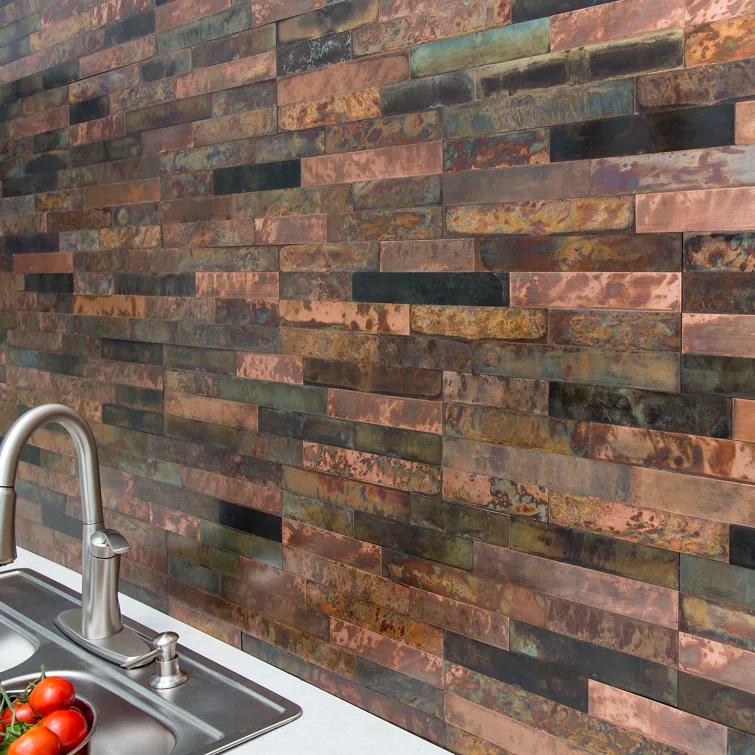 Metal Peel and Stick Mosaic Tile