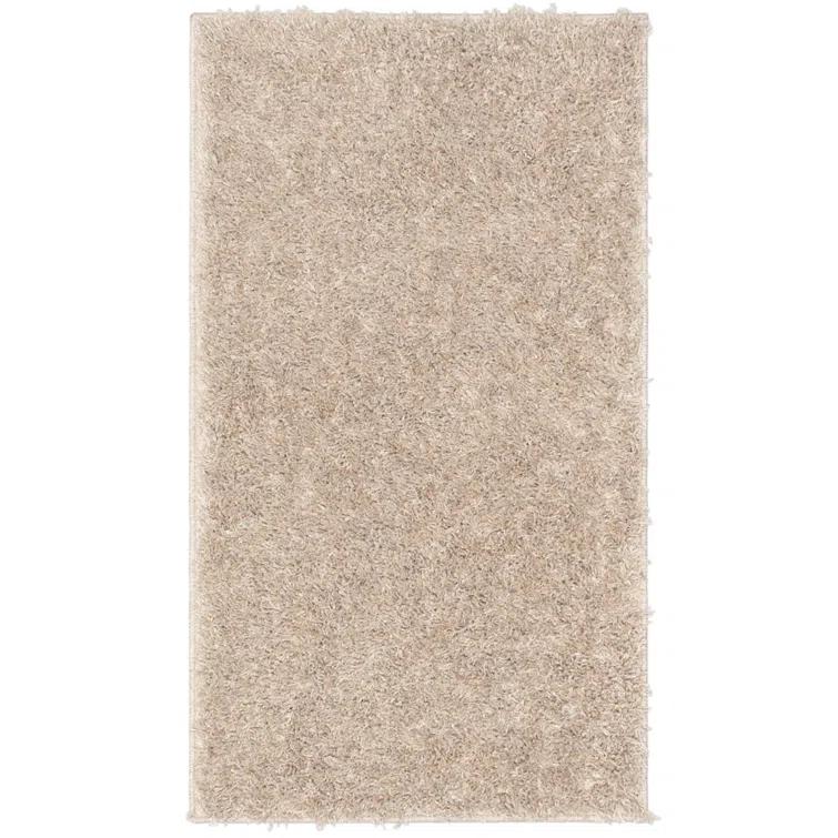 Berte Modern Solid Beige Textured Shag Rug