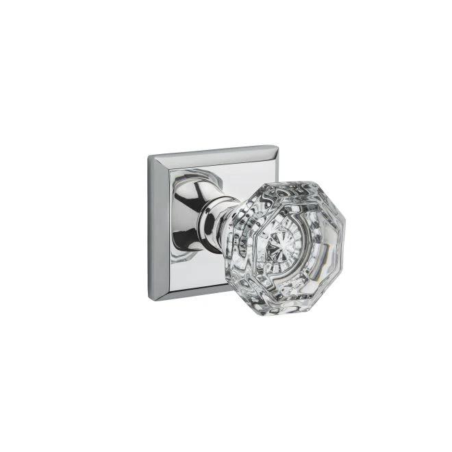 Crystal Passage Door Knob with Traditional Square Rose