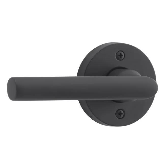 Satin Black Solid Brass Contemporary Round Lever Handle