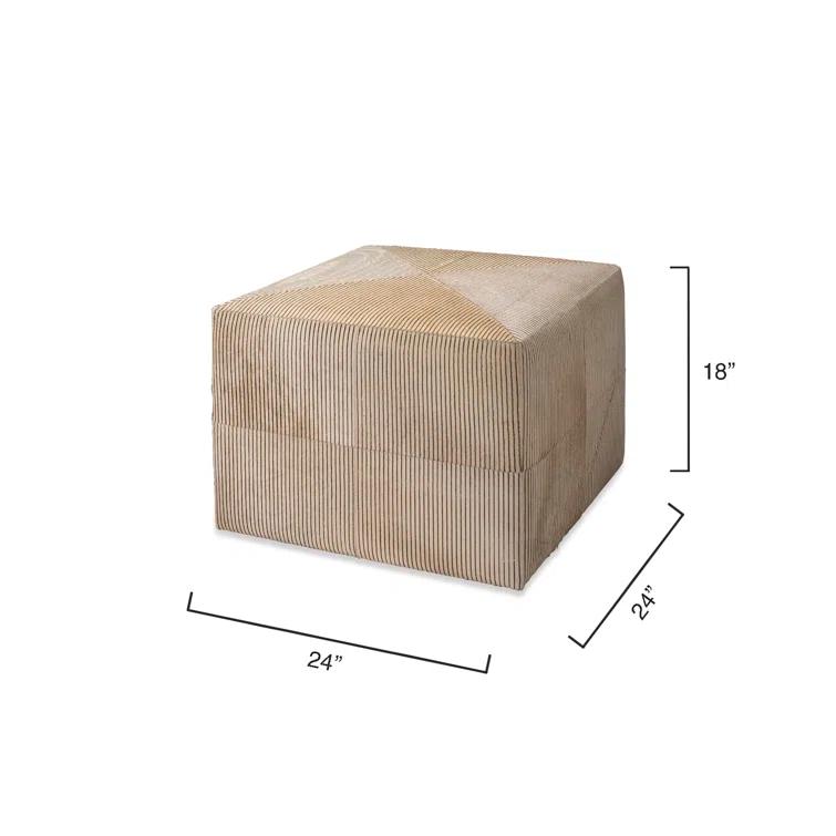 Jamie Young Company Pinstriped Leather Ottoman