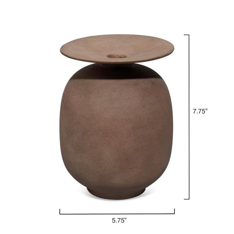 Jamie Young Co Highland Decorative Ceramic Vase In Brown Ceramic