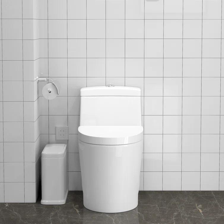 Greta Tornado Powerful Flush One-Piece Toilet, 1.28 GPF Elongated Floor Mounted