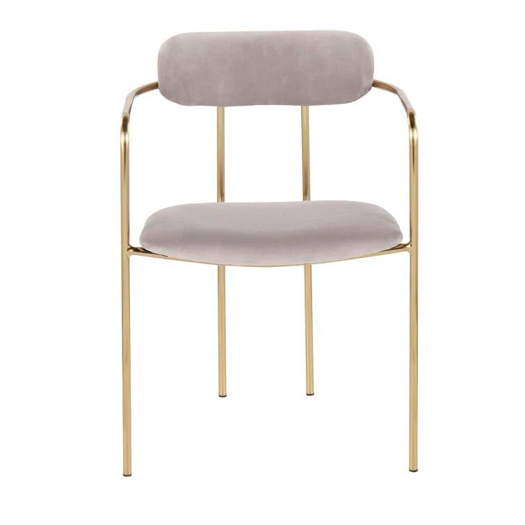 Bellatrix 18'' H Velvet Upholstered Metal Armchair