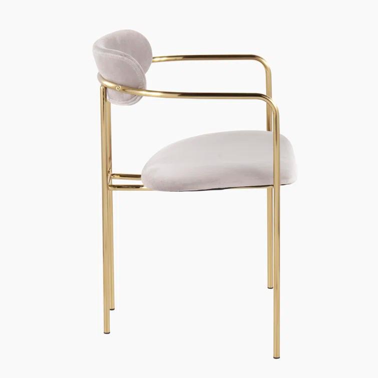 Bellatrix 18'' H Velvet Upholstered Metal Armchair