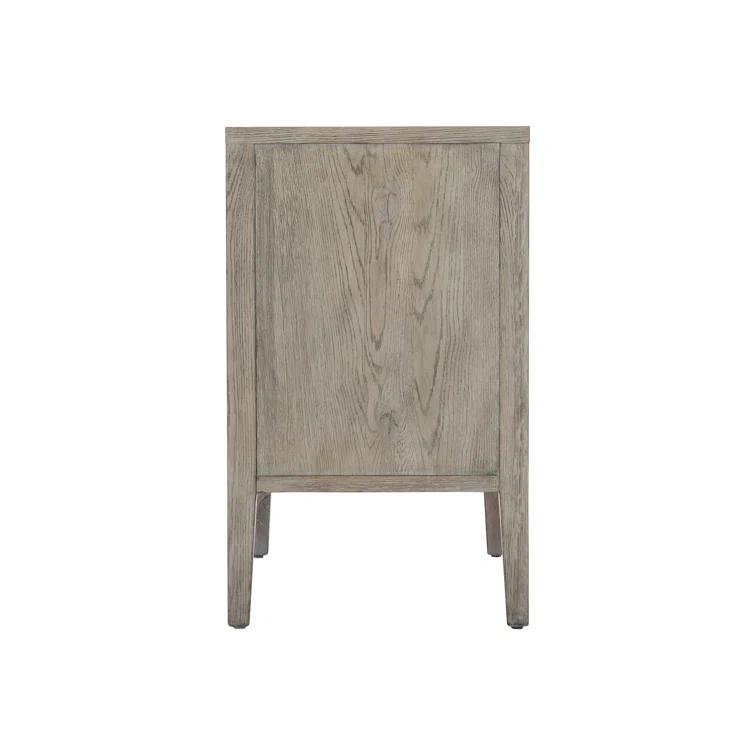 Gray Transitional 2 Drawer Nightstand with USB Ports