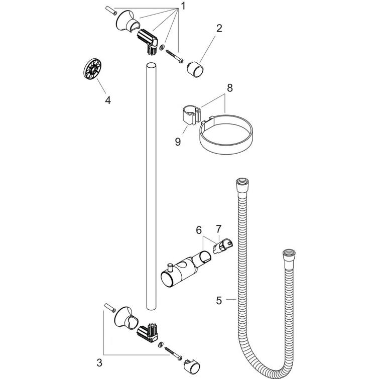 Unica C Wall Bar with Hose