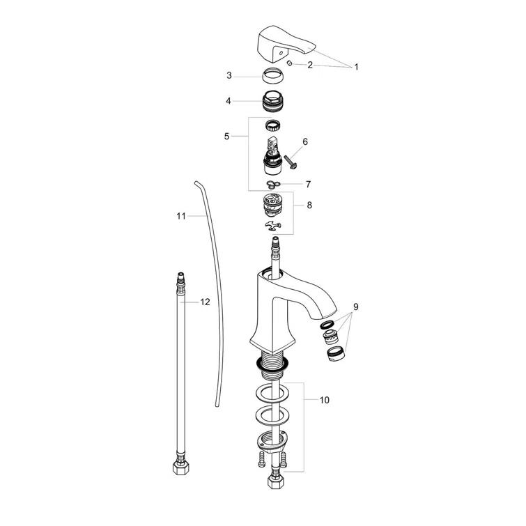 Metris C Single Hole Bathroom Faucet with Drain Assembly