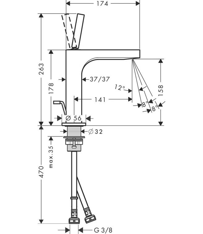 Citterio Single-Hole Single-handle Bathroom Faucet with Drain Assembly