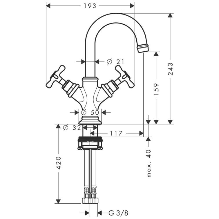 Montreux Single Hole Faucet 2-handle Bathroom Faucet with Drain Assembly