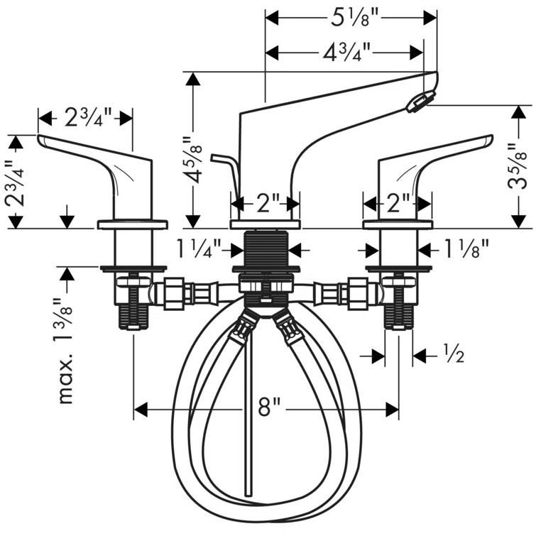 Focus E Widespread Bathroom Faucet with Drain Assembly