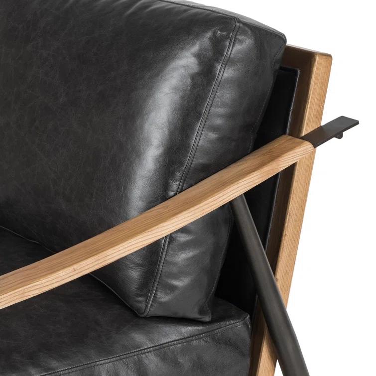 Sonoma Black Leather Modern Accent Chair
