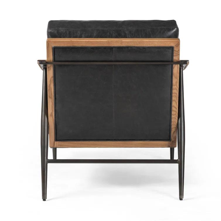 Sonoma Black Leather Modern Accent Chair