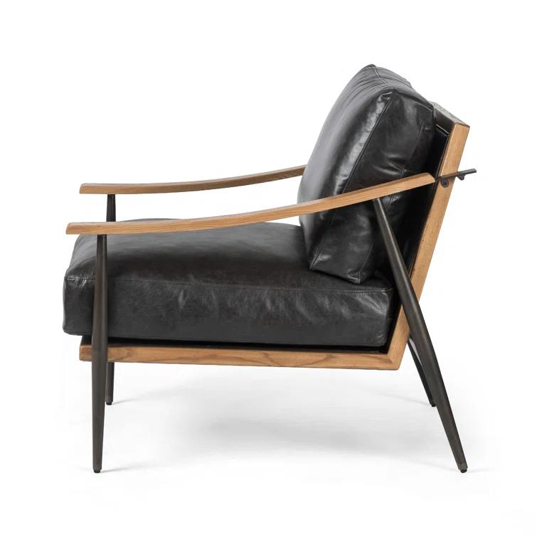 Sonoma Black Leather Modern Accent Chair