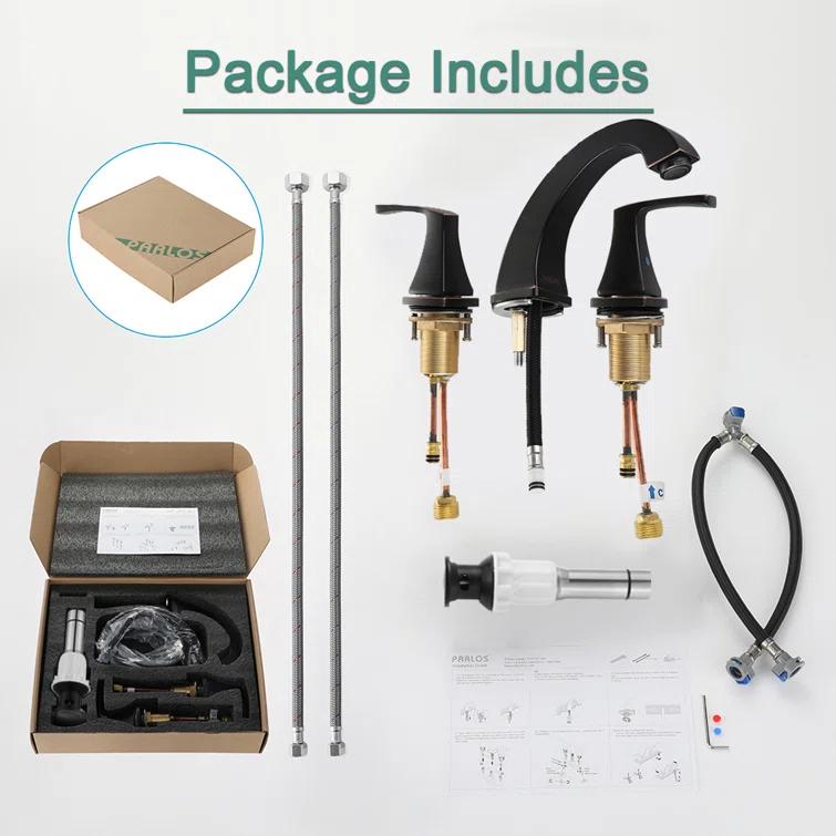 Widespread 2-handle Bathroom Faucet with Drain Assembly