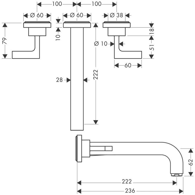 Citterio Bathroom Tub Spout