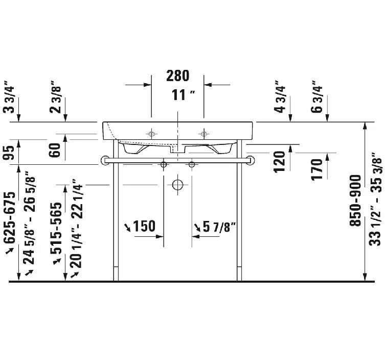 Happy D.2 Ceramic 32" Wall Mount Bathroom Sink with Overflow