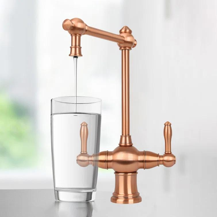 Two-Handles Copper Drinking Water Filter Faucet, Dual Lever Hot and Cold Water Faucet