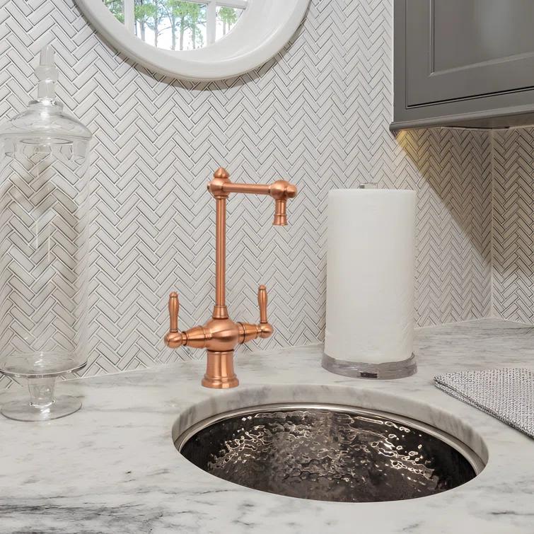 Two-Handles Copper Drinking Water Filter Faucet, Dual Lever Hot and Cold Water Faucet