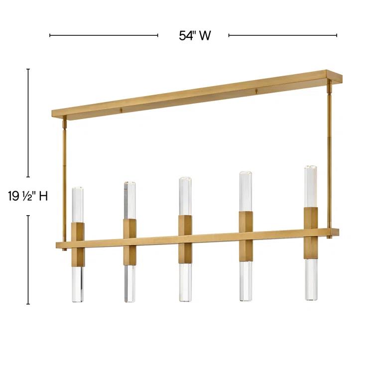 Fredrick Ramond Cecily 10-Light Linear Pendant with Faceted Crystal Rods